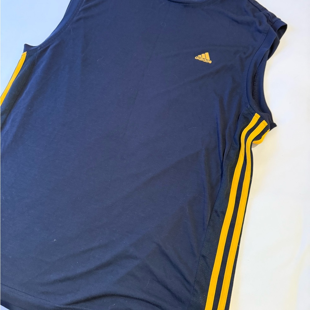 Men’s Navy and Yellow Muscle Shirt